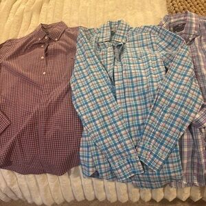 Vineyard Vines Men's Checkered Shirts - Red, Blue, Purple 3 shirts